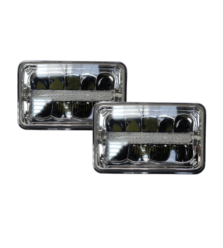 VD-48 : Par Farol Led Drl Universal 4x6 Pol Retangular Carro Moto - Valor do PAR